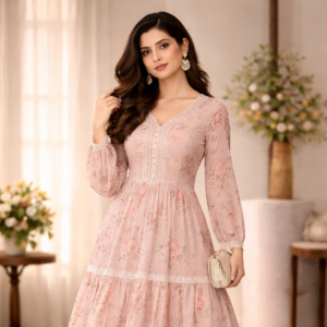 blush pink floral maxi dress