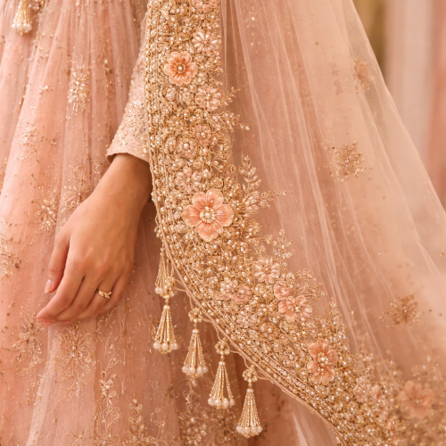 heavy embroidered dupatta border on party wear salwar and anarkali outfit